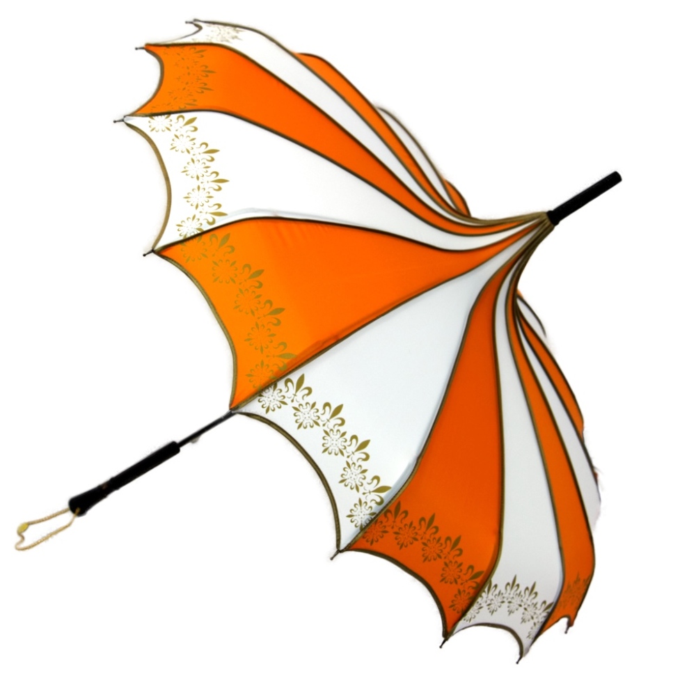 Orange & White Parasol Umbrella by Nola Fabiola